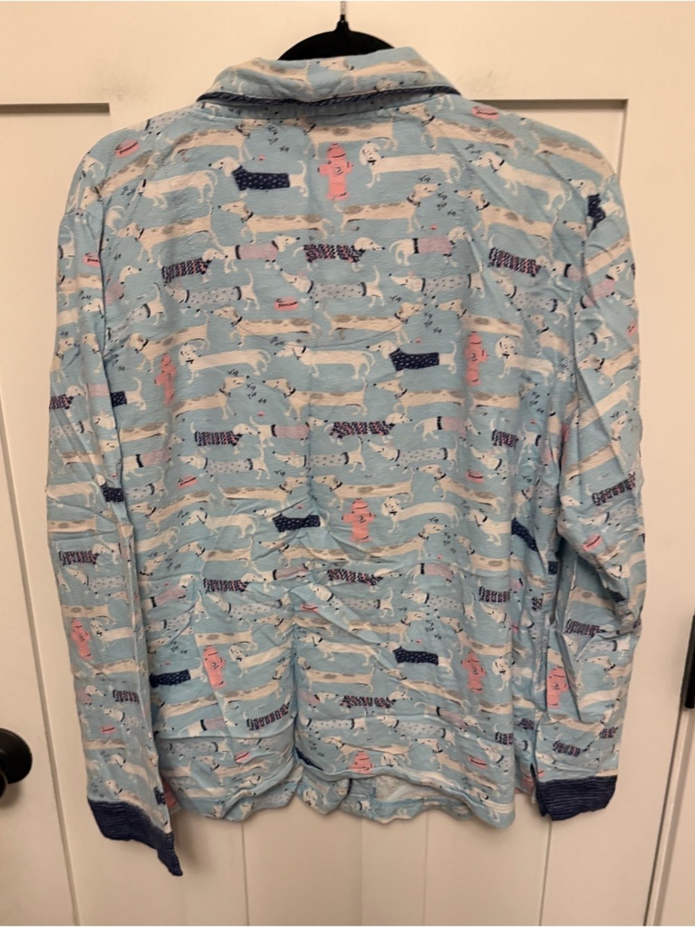 Munki Munki Womens 2 Piece Flannel Classic Pajama Set Light Blue Dog XL - Picture 9 of 10